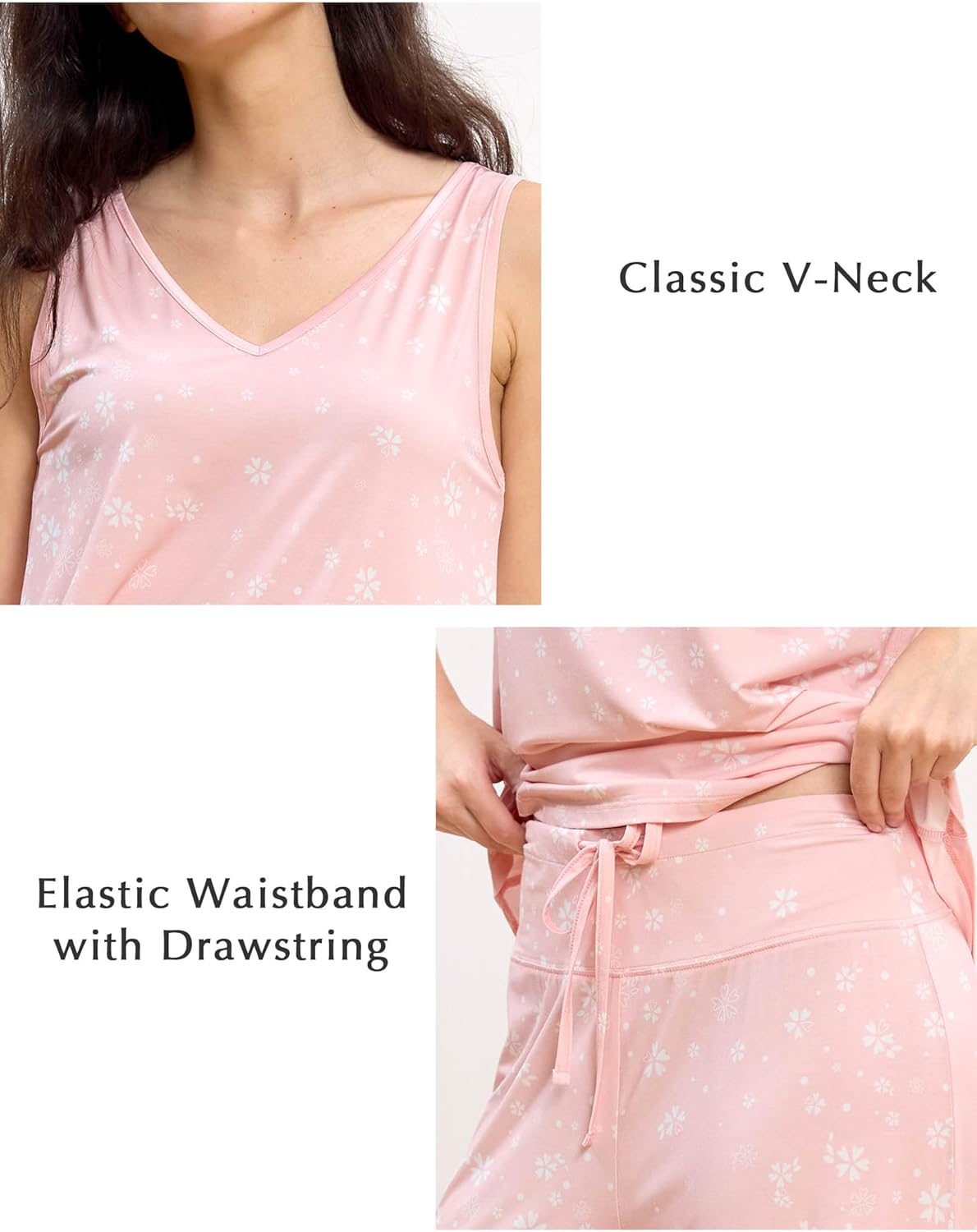 GYS Womens Pajama Set Bamboo Viscose Tank Top and Pants Soft 2 Piece Sleep Sets - Image 4