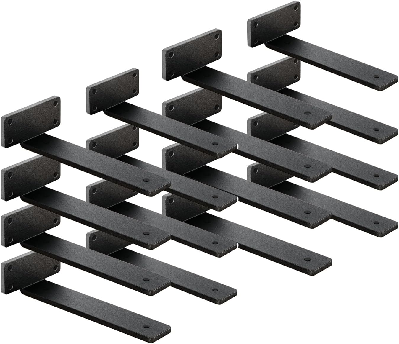 16 Pack Shelf Brackets 12 Inch Floating Shelf Bracket 1/5 inch Thick Heavy Duty