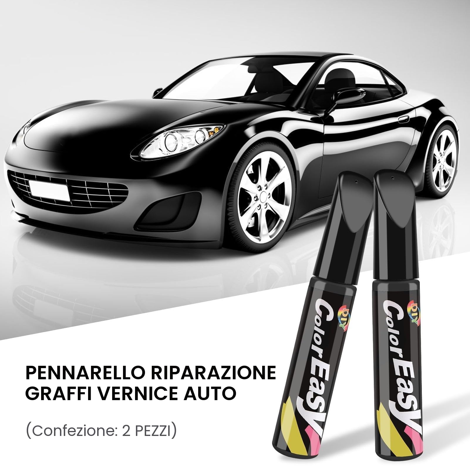 Penna Ritocco Carrozzeria Nero Lucido 12 ml - Pennarello Copri Graffi Auto