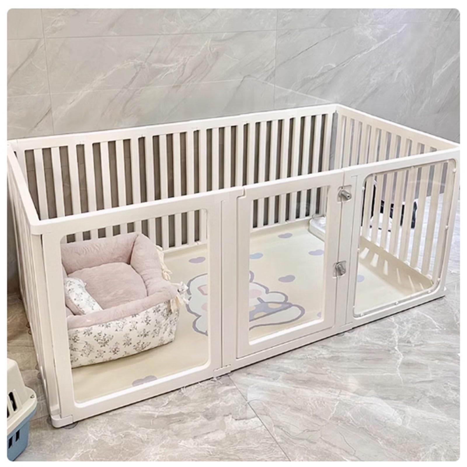 Recinto for da Interno,Recinzione for Animali Piccoli,Box Trasparente for Cani,Estensione for recinto for Cani,Domestici Recinto Portatile for Conigli for Cuccioli(H60CM,C-186x66cm/73x26IN)