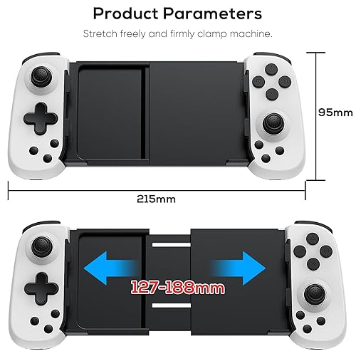Miniatura 6 de YUANHOT Gaming Controller for iPhoneAndroid,Mobile Bluetooth Phone Controller,Wireless Gamepad Console,Play PlayStation Xbox Cloud Steam Link Switch