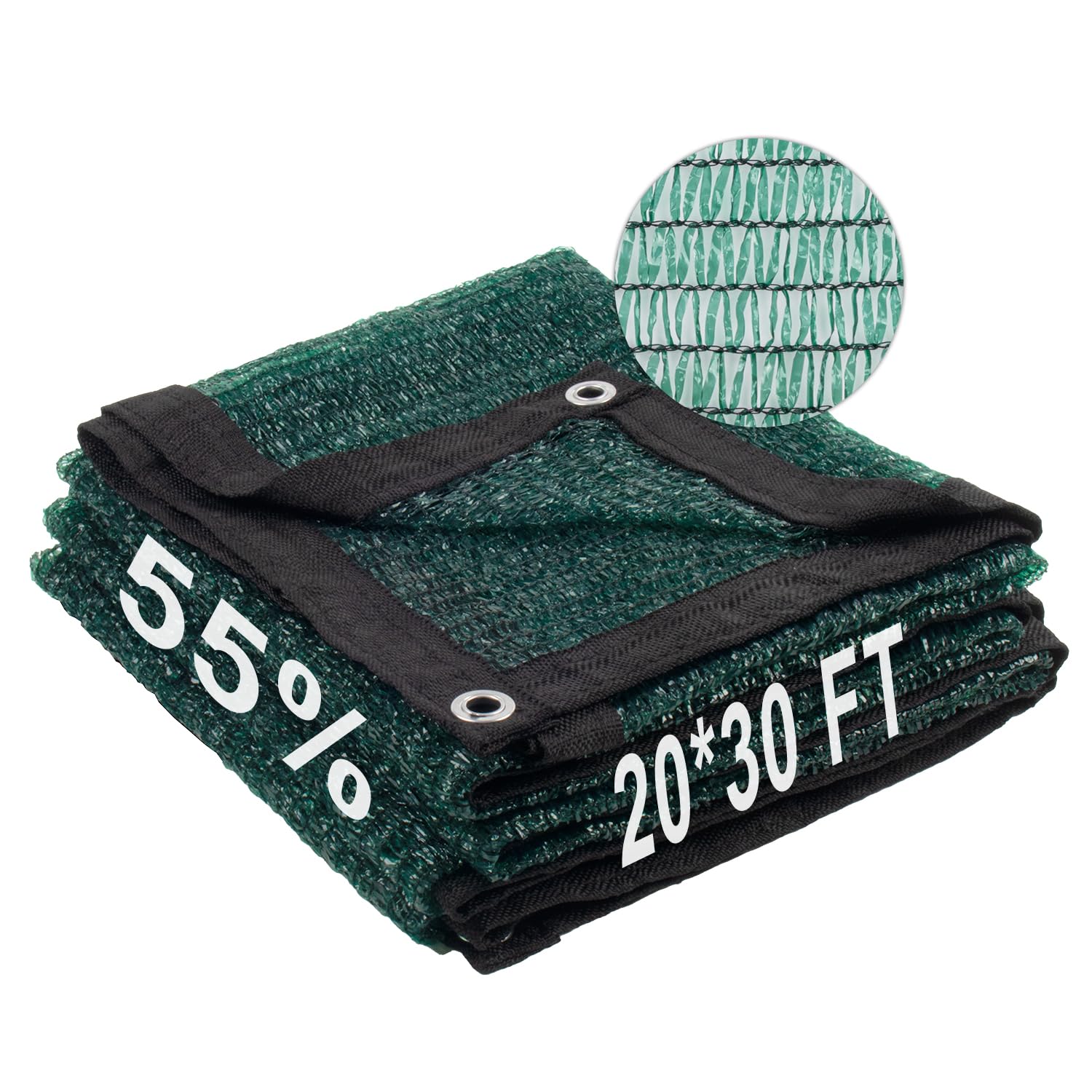 LOVE STORY 20x30FT 55% Dark Green Shade Cloth Sun Shade Net with Grommets Sunblock Net Mesh Tarp for Garden,Plants Cover,Greenhouse and Patio