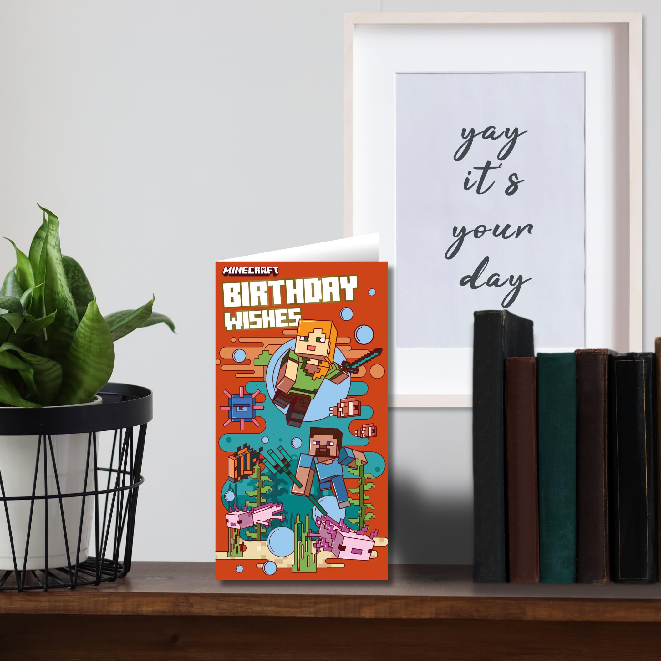 Verso Carte Annversare Loulou Thème Mnecraft Nvtaton, Save