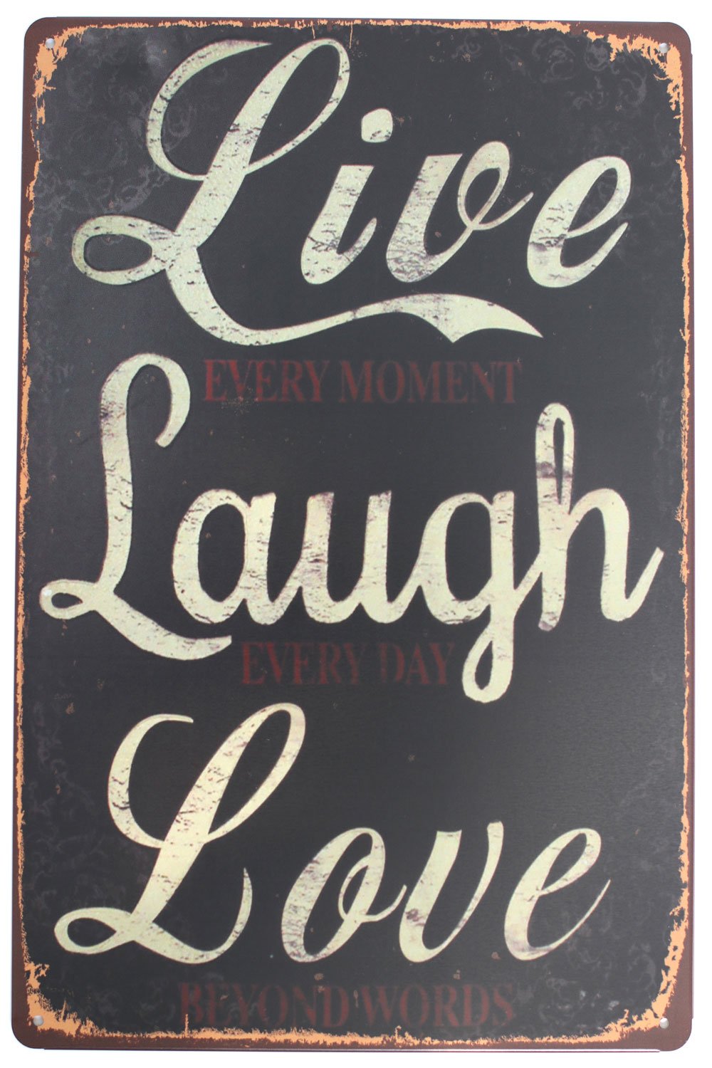 Live Love Laugh Funny Metal Tin Sign, Vintage Retro Plaque Poster Bar Pub Home Wall Decor 8x12 Inch