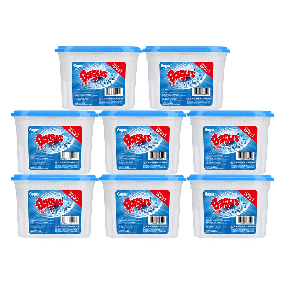 BagusBagus Moisture Absorbers Boxes (8 Pack) 10.5oz,Efficient Moisture Boxes with Deodorizer Function, Moisture Absorber for Closet, Bathrooms, Kitchen & Study, Boats, RVs, Laundry Rooms, Pantries, Storage