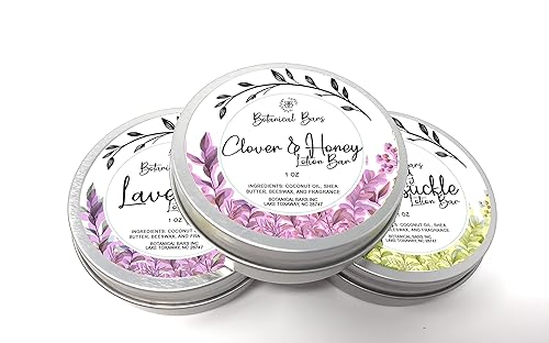 Miniatura 3 de Juego de barra de loción floral  3 barras de loción de 1 oz cada una  lavanda, madreselva y trébol y miel