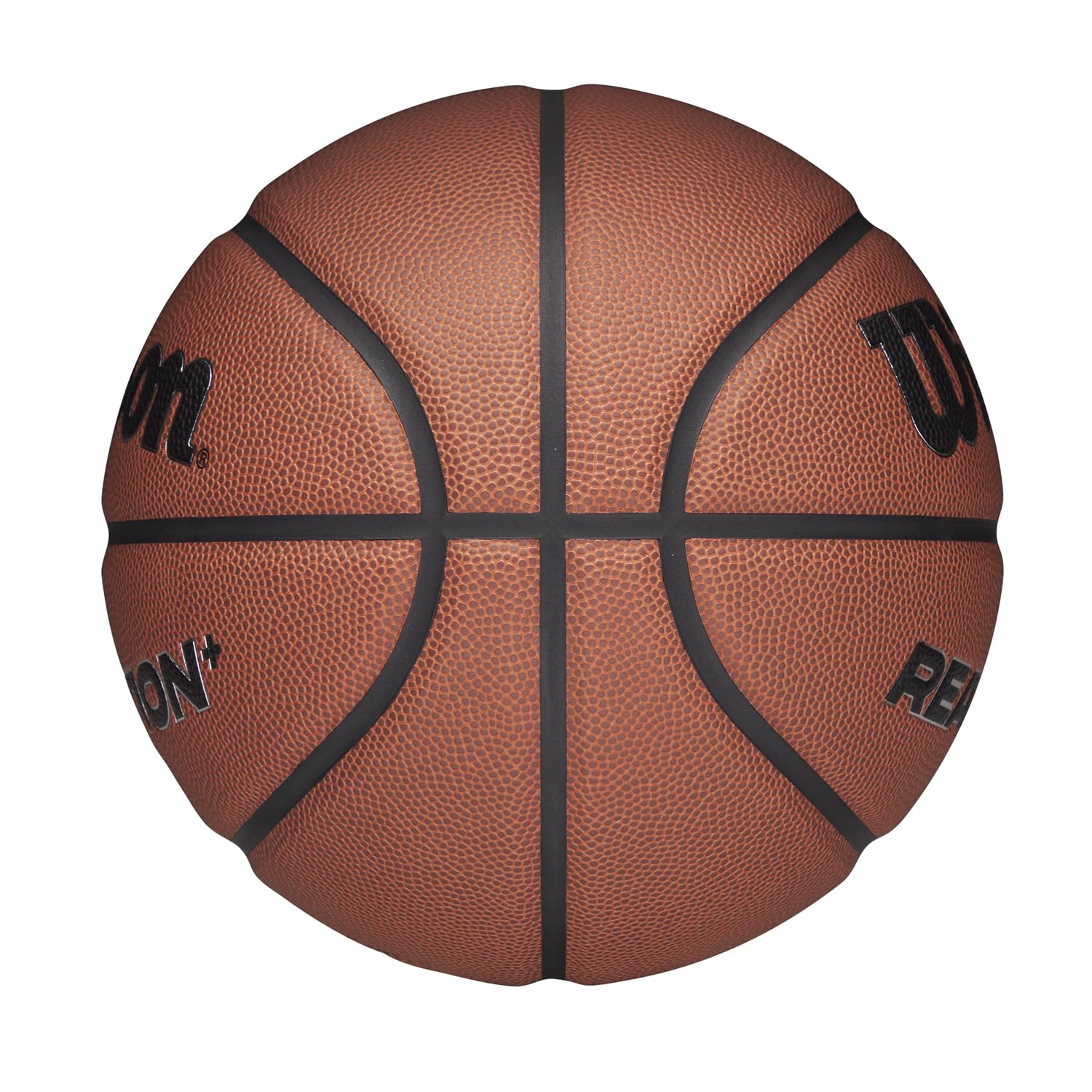 Wilson Pallone da Basket Reaction Plus, In Materiali Compositi Resistenti con Design a Canali Profondi, Marrone/Argento, Misura 5