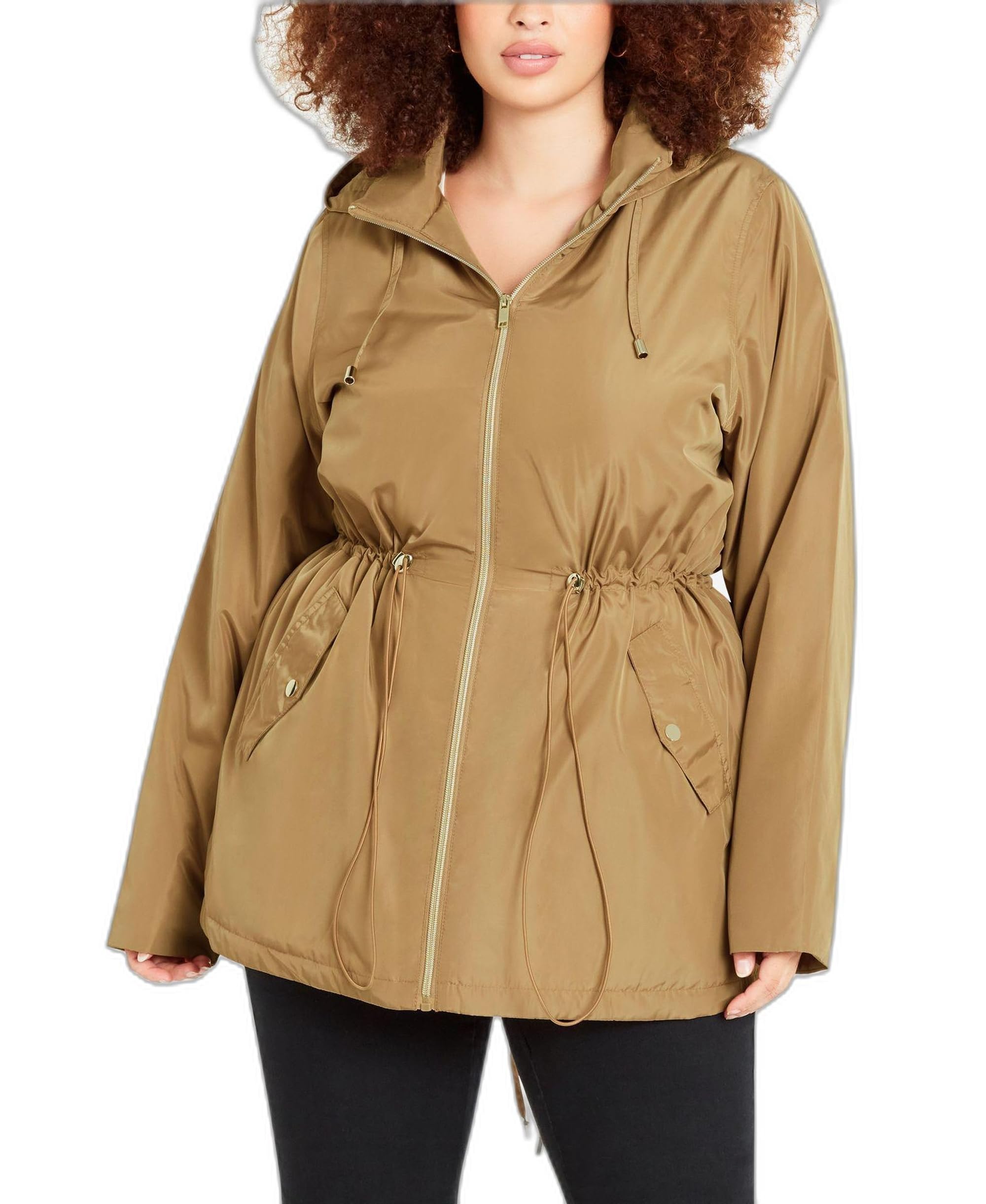 Avenue Plus Size Lightweight Hooded Jacket