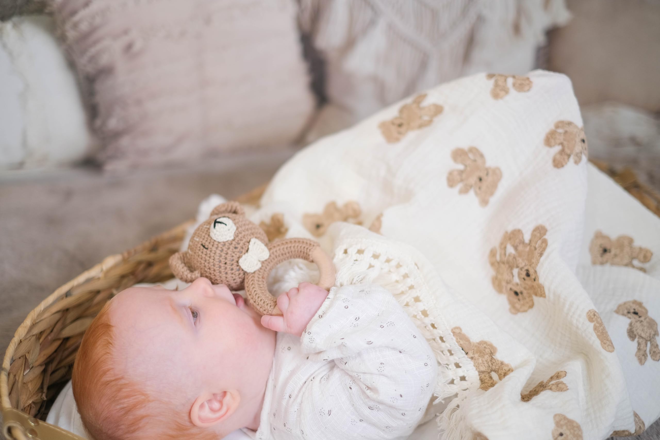 Baby J's® X-Large Luxury Soft Bamboo Muslin Swaddle Blankets 80cm x 65cm - Image 2