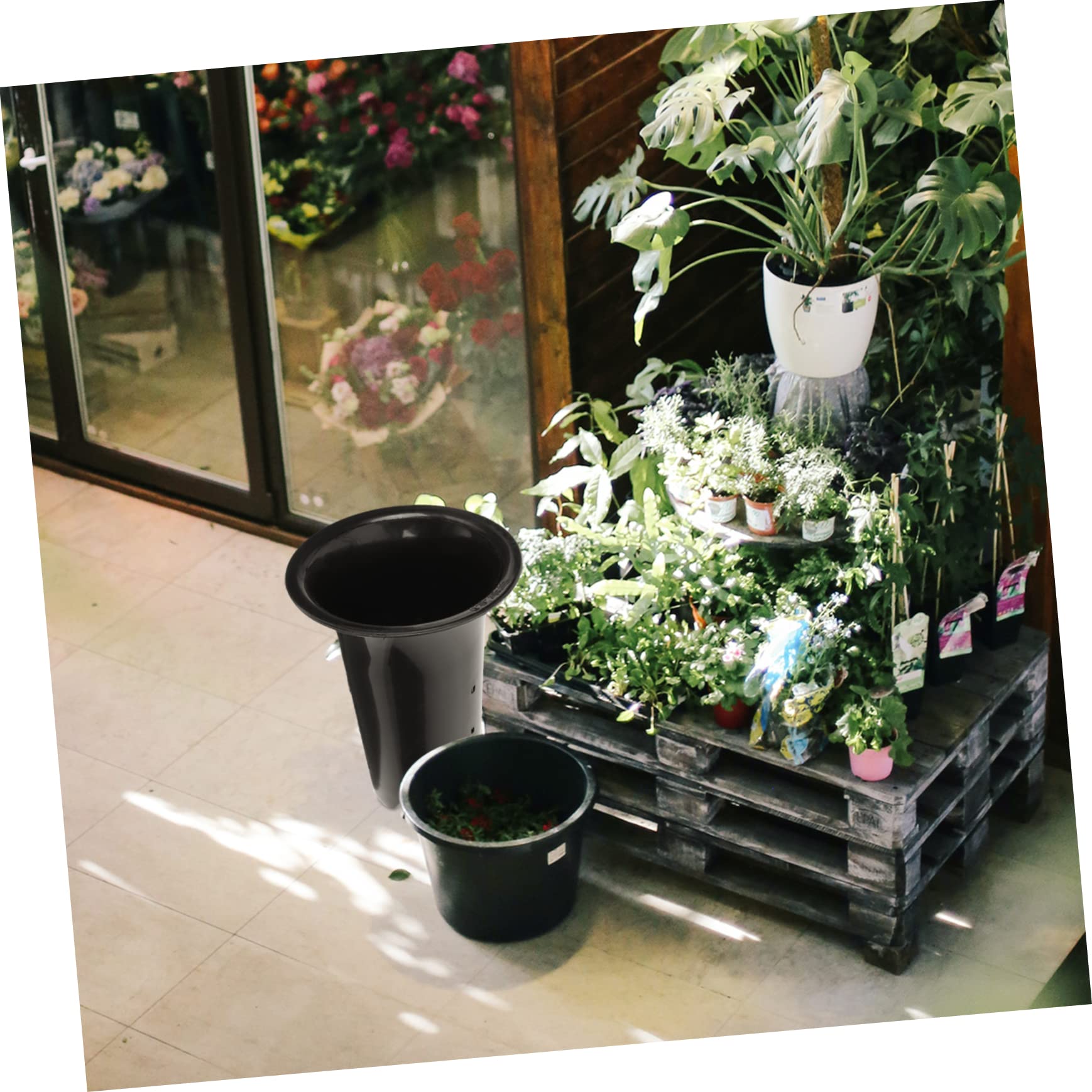 10 Pots Noirs pour Orchidées en Plastique Respirant Contrôle des Racines, Design Simple, Hauteurs Renforcées, pour Plantes D'intérieur