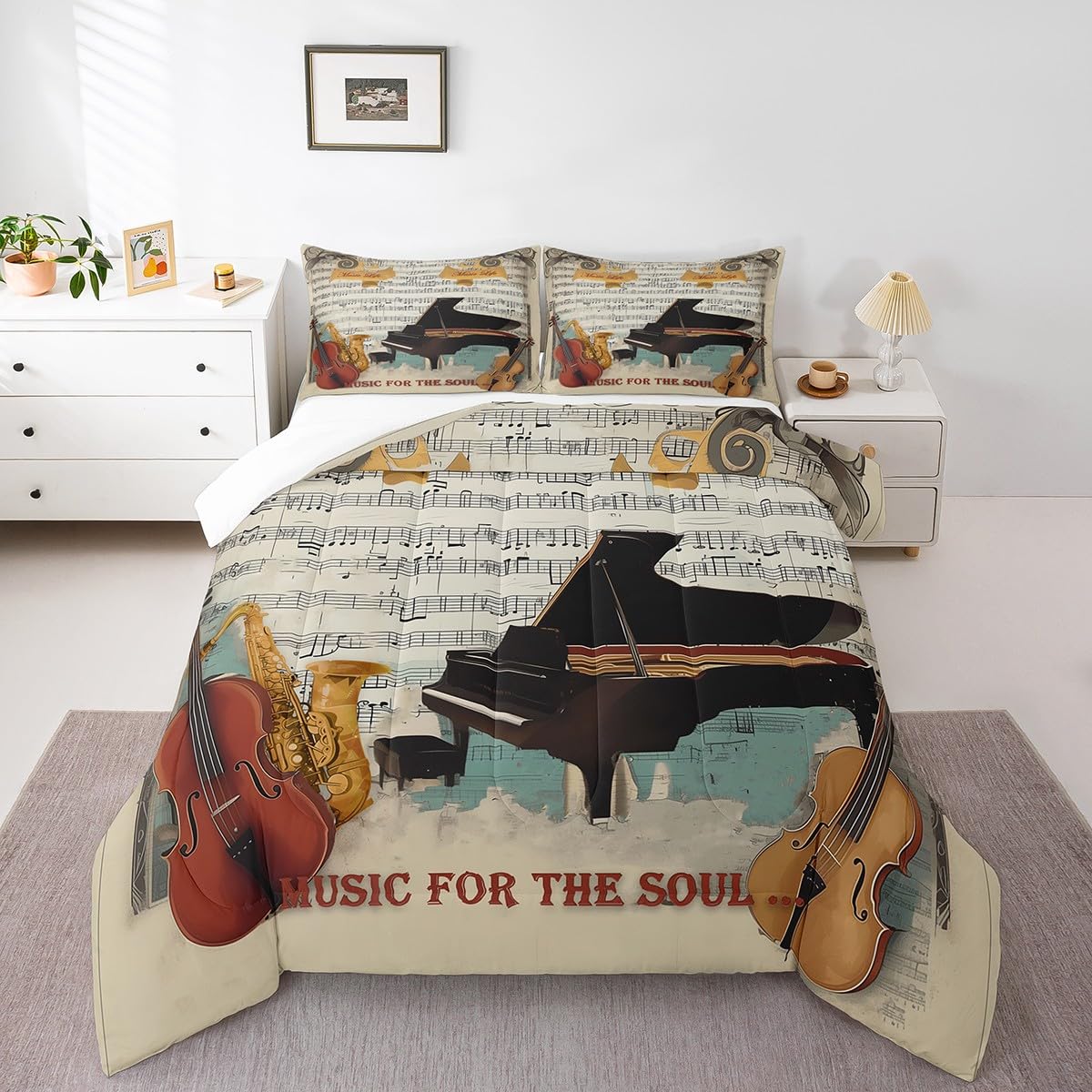 Music Note Bedspread Horse Bedspreads King Size Homewish Piano Music Comforter Set Full Size ...