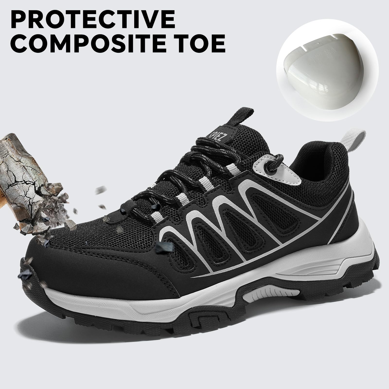 SPIEZ Unisex Scarpe Antinfortunistiche Leggere, Uomo Scarpe da Lavoro Traspirante con Intersuola Antiperforazione, Donna Calzature di Sicurezza Morbide per l'uso Quotidiano e Il Lavoro