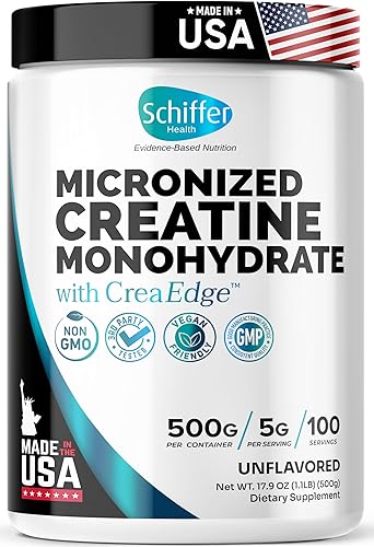 Monohidrato de creatina en polvo 17.64 oz  Apoya el crecimiento muscular, la fuerza y la función cognitiva*, 0.17 oz por porción  100 porciones,