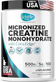 Creatine Monohydrate Powder 500g – Supports Muscle Growth, Strength & Cognitive Function*, 5g per Serv - 100 Servings, Pure Micronized Creatine for Enhanced Performance, Unflavored, 17.9 oz