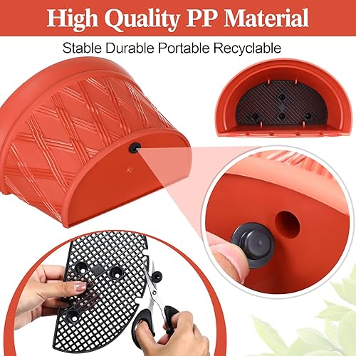 Miniatura 10 de 6 macetas colgantes de pared para plantas de interior, macetas para valla de barandilla, macetas de valla de plástico, cesta colgante al aire libre