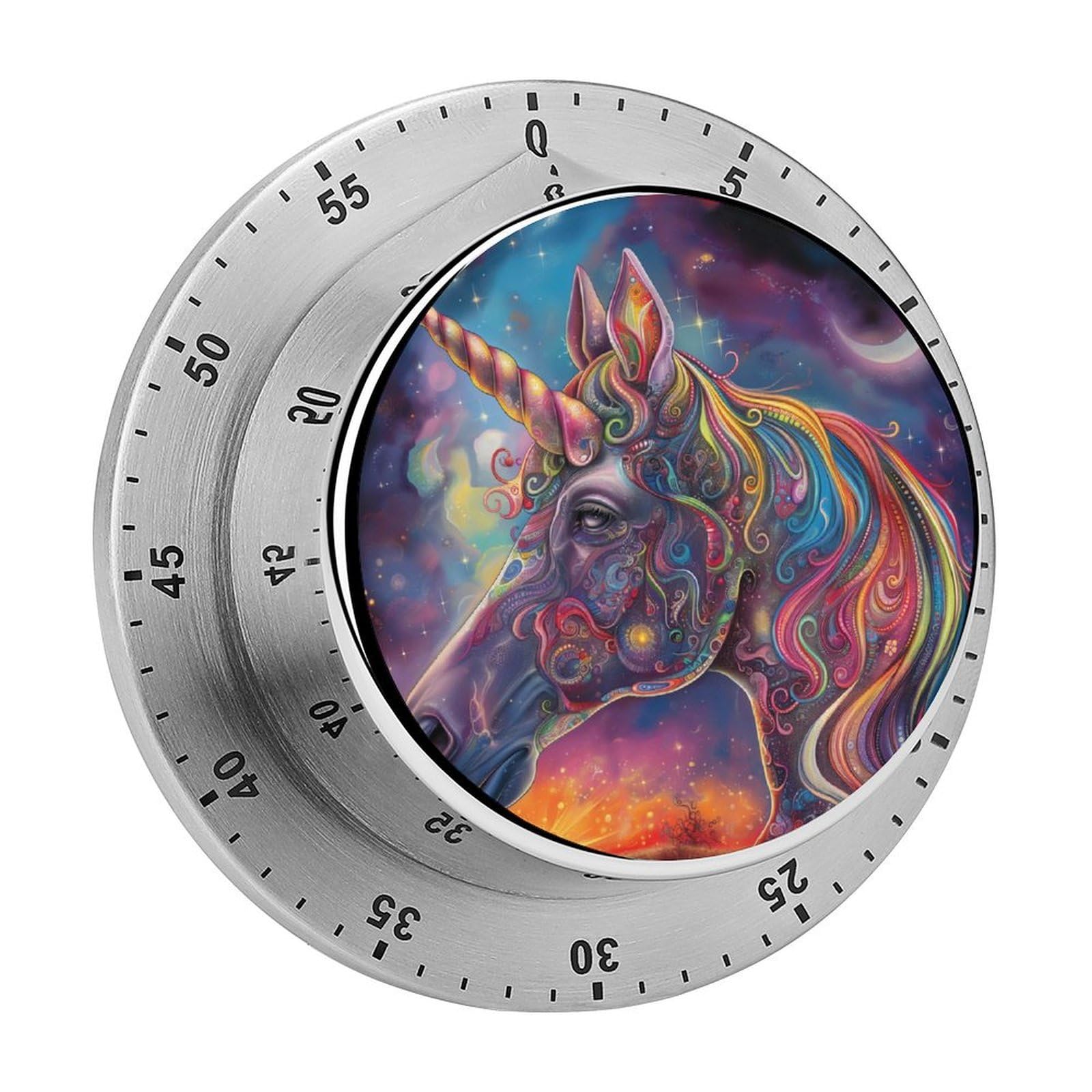 Rainbow Unicorn Kitchen Timer Magnetic Countdown Countup Timer for Cooking Baking 8x8cm