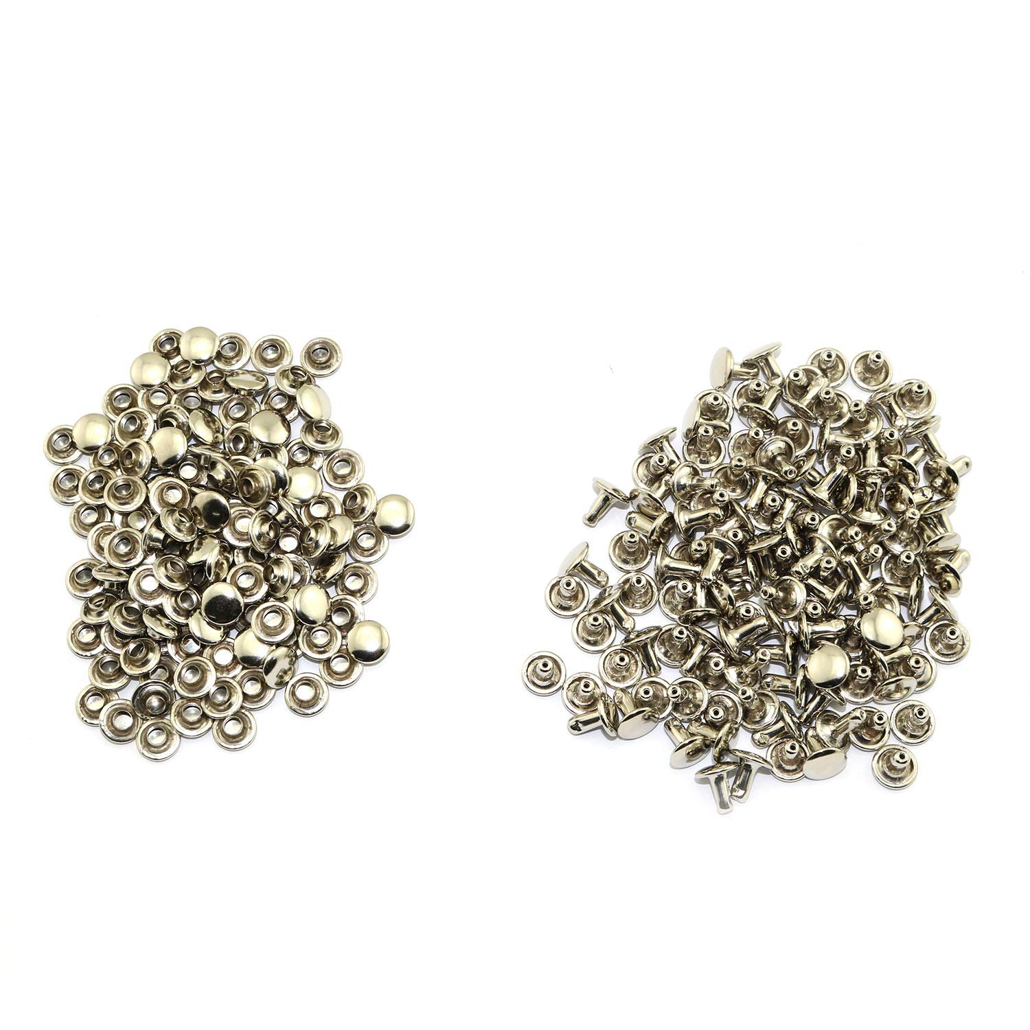 120pcs 8x8mm Silver Double Cap Rapid Rivets Round Head Decorative Rivets DIY Leather Craft Studs 5/16 inch-image-48