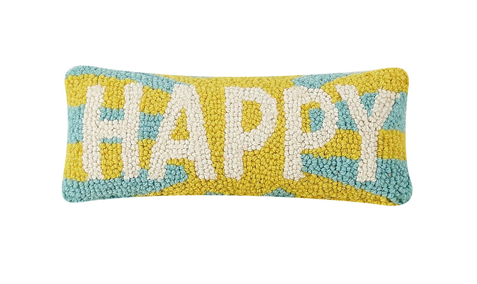 Peking Handicraft 30TG529C05OB Blown Filled Hook Throw Pillow, 12-inch Length, Wool and Cotton (Happy)