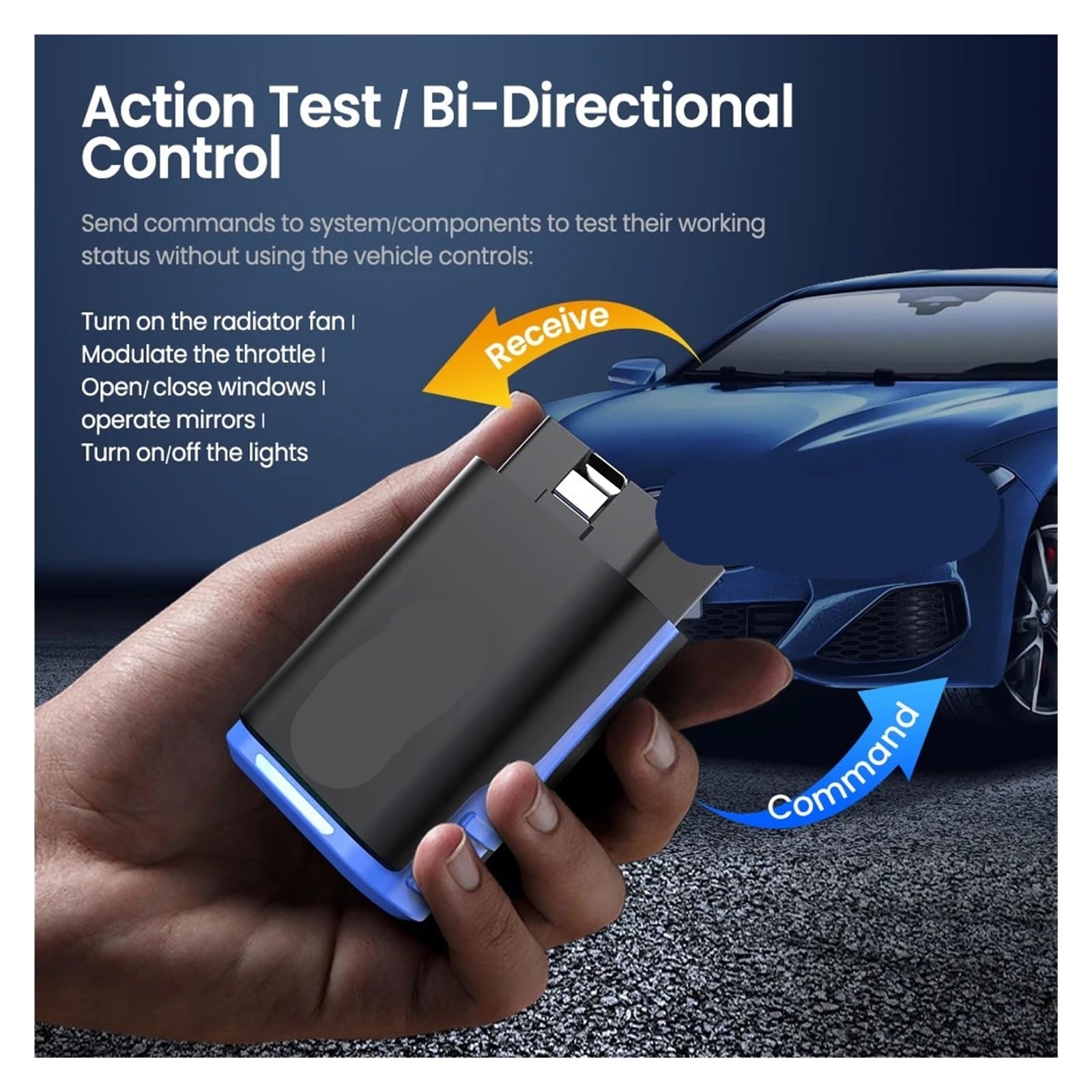Strumento di scansione bidirezionale OBD2 Bluetooth Scanner Strumenti diagnostici for Auto Diagnosi Completa del Sistema Facile da Usare