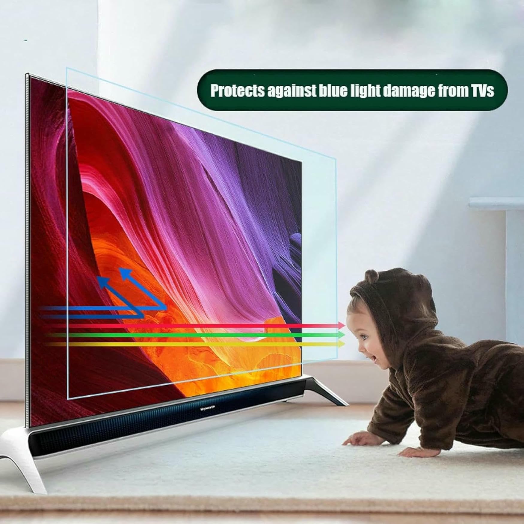Folia filtrująca ochronna na ekran TV, Zabezpieczenie ekranu telewizora LCD 32-75 cali(52 Inches 1161x661 mm)