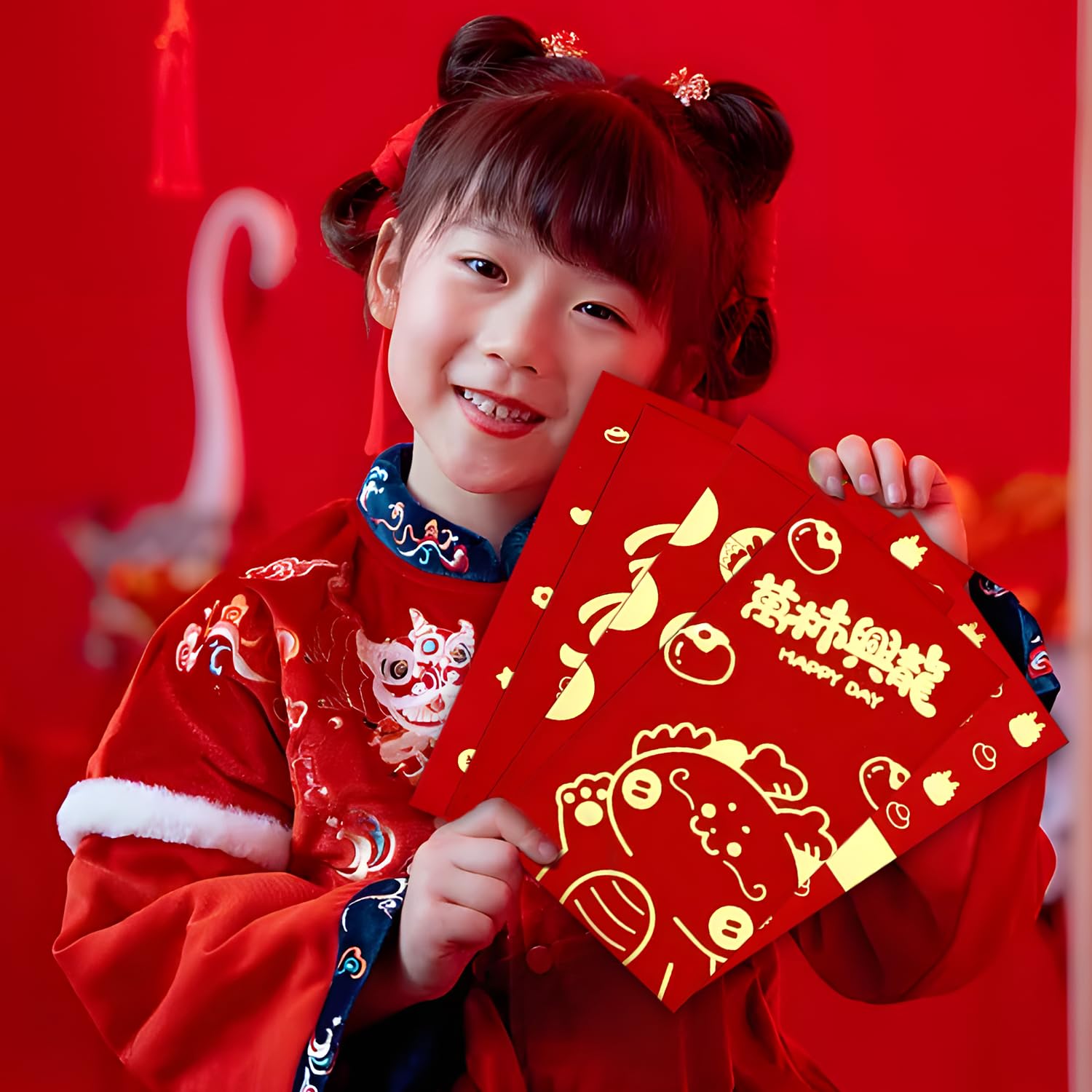 Amazon | ANYTOP お年玉袋 ポチ袋 ぽち袋 年賀 辰 長札 封筒 中国の旧