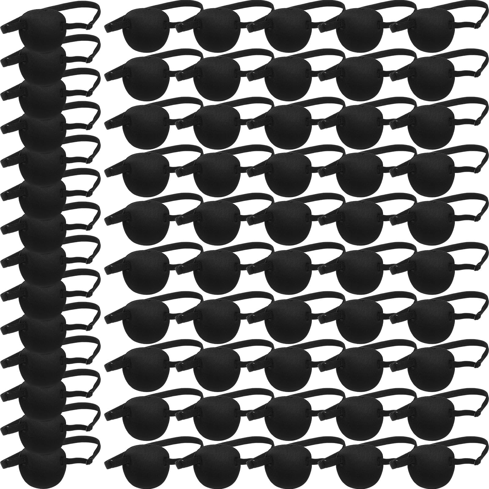 Nuanchu 18 Pcs Pirate Eye Masks for Adults Black Pirate Single Patches Adjustable Comfortable 3D Mask Party Favor (Black)