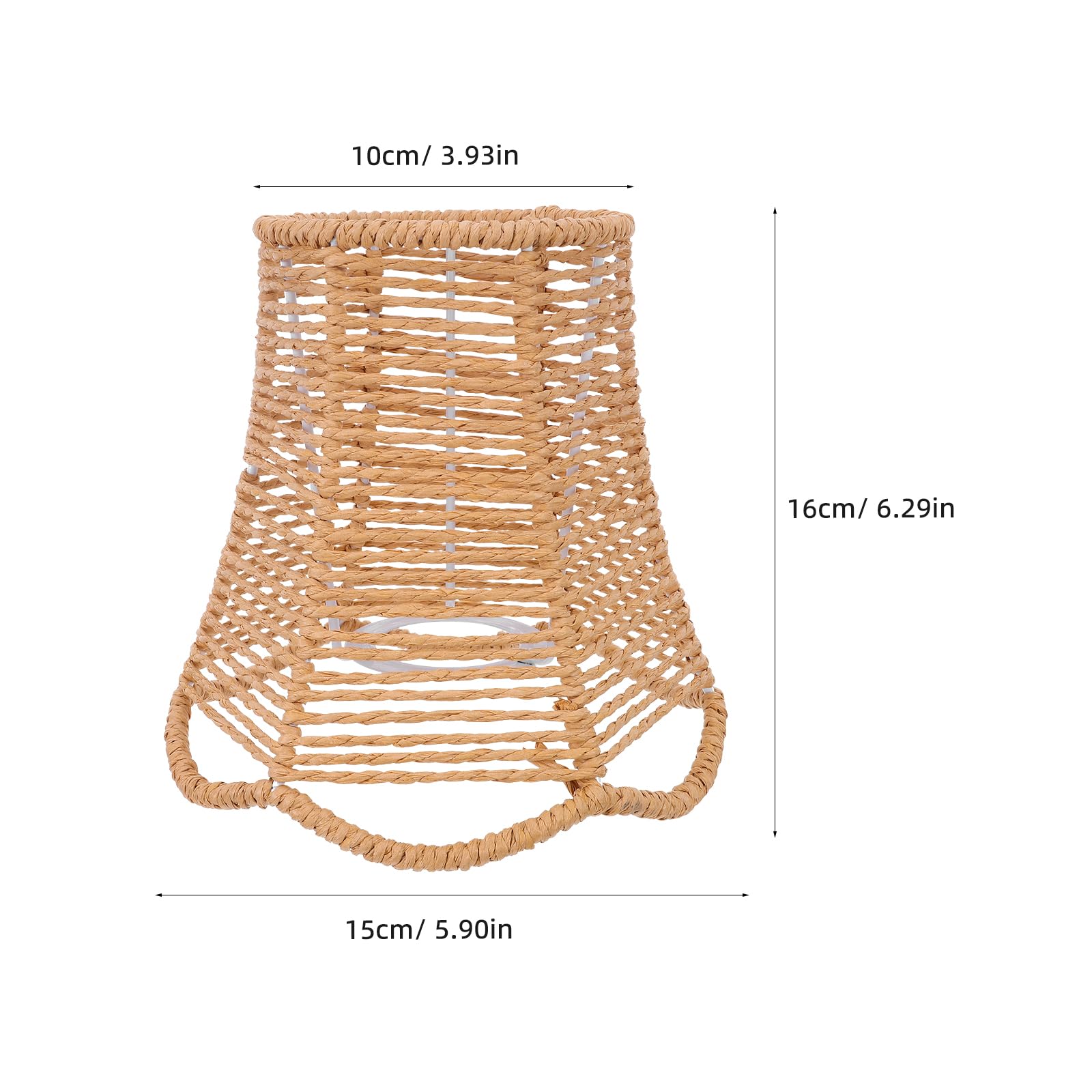 TOYANDONA Paralume Intrecciato a Mano in Corda di Carta Paralume in Rattan E27 da Soffitto per Lampada da Tavolo Naturale e Traspirante per Camera da Letto e Soggiorno Compatibile Lampadine