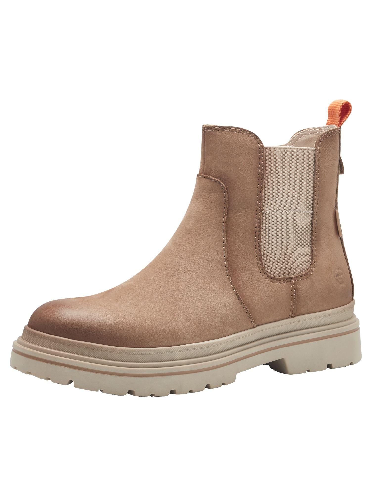 Tamaris Comfort Women’s Winter Boots Flat Leather Water-Repellent, Camel Nubuc, 6,5 UK
