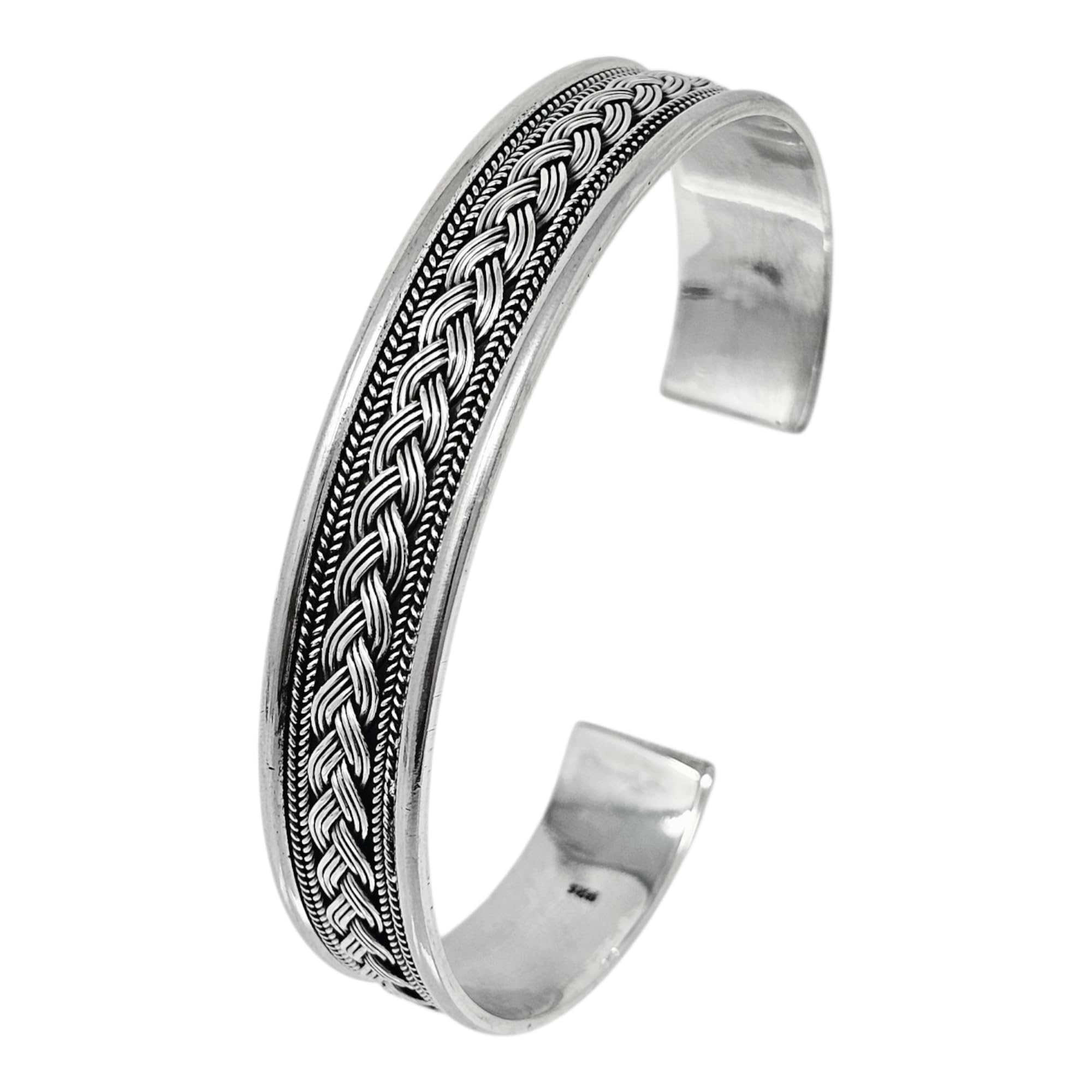Sponsored Ad – TreasureBay Iconic Solid Sterling Silver Bangle Bracelet For Men, Men's silver Bangle Solid Silver