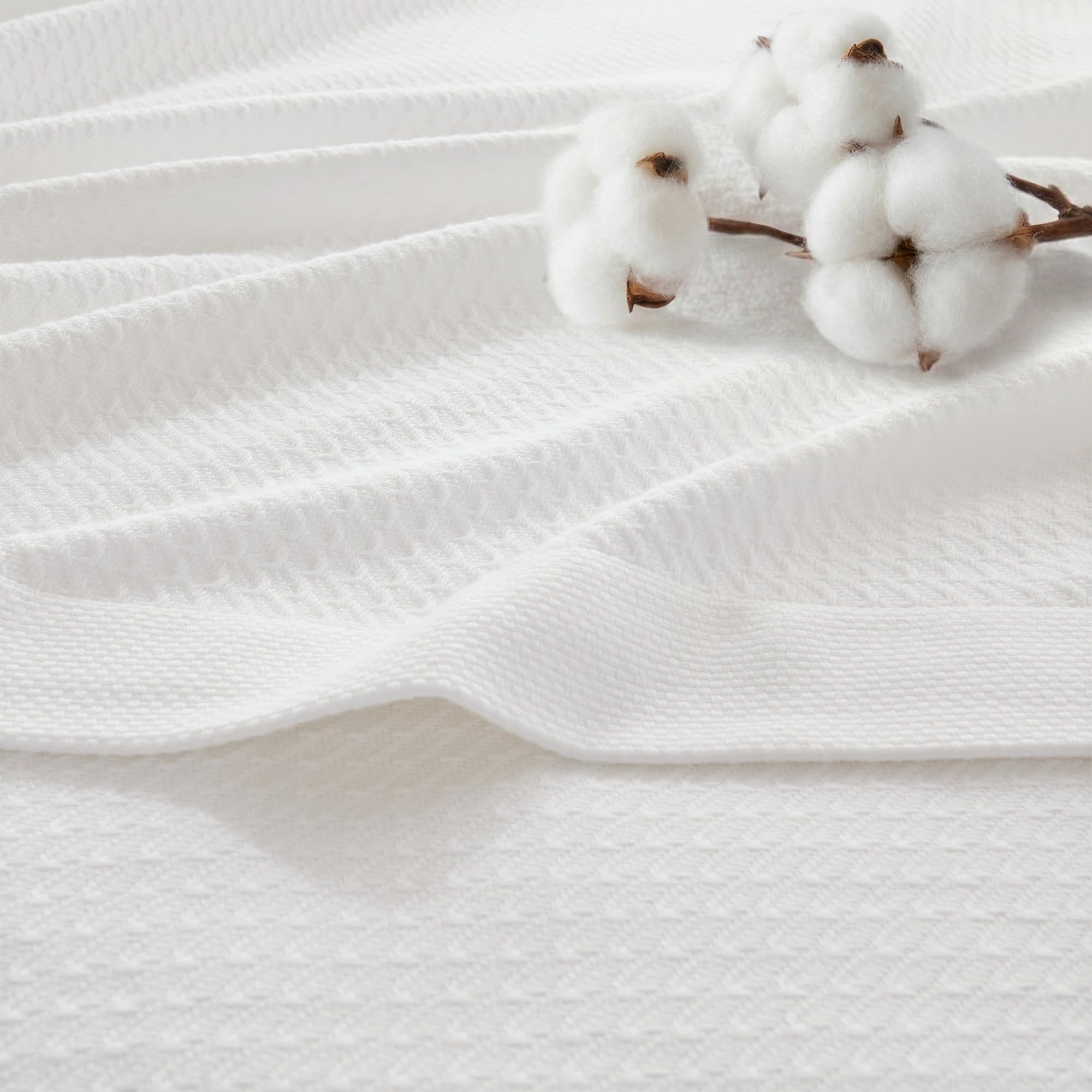 Madison Park Cotton Blanket, White, Full/Queen