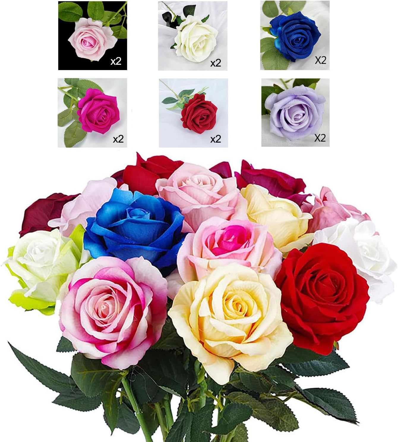 Amazon.com: JINEN Artificial Flower Roses, 12PCS Real Touch Fake