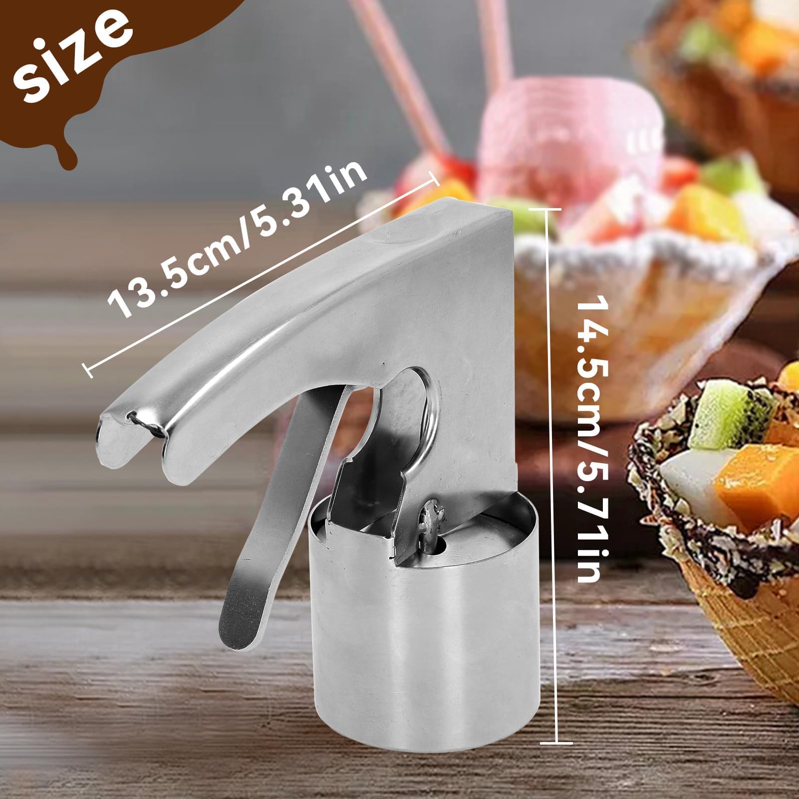 Lot de 2 cuillères à glace Thrifty en acier inoxydable avec gâchette