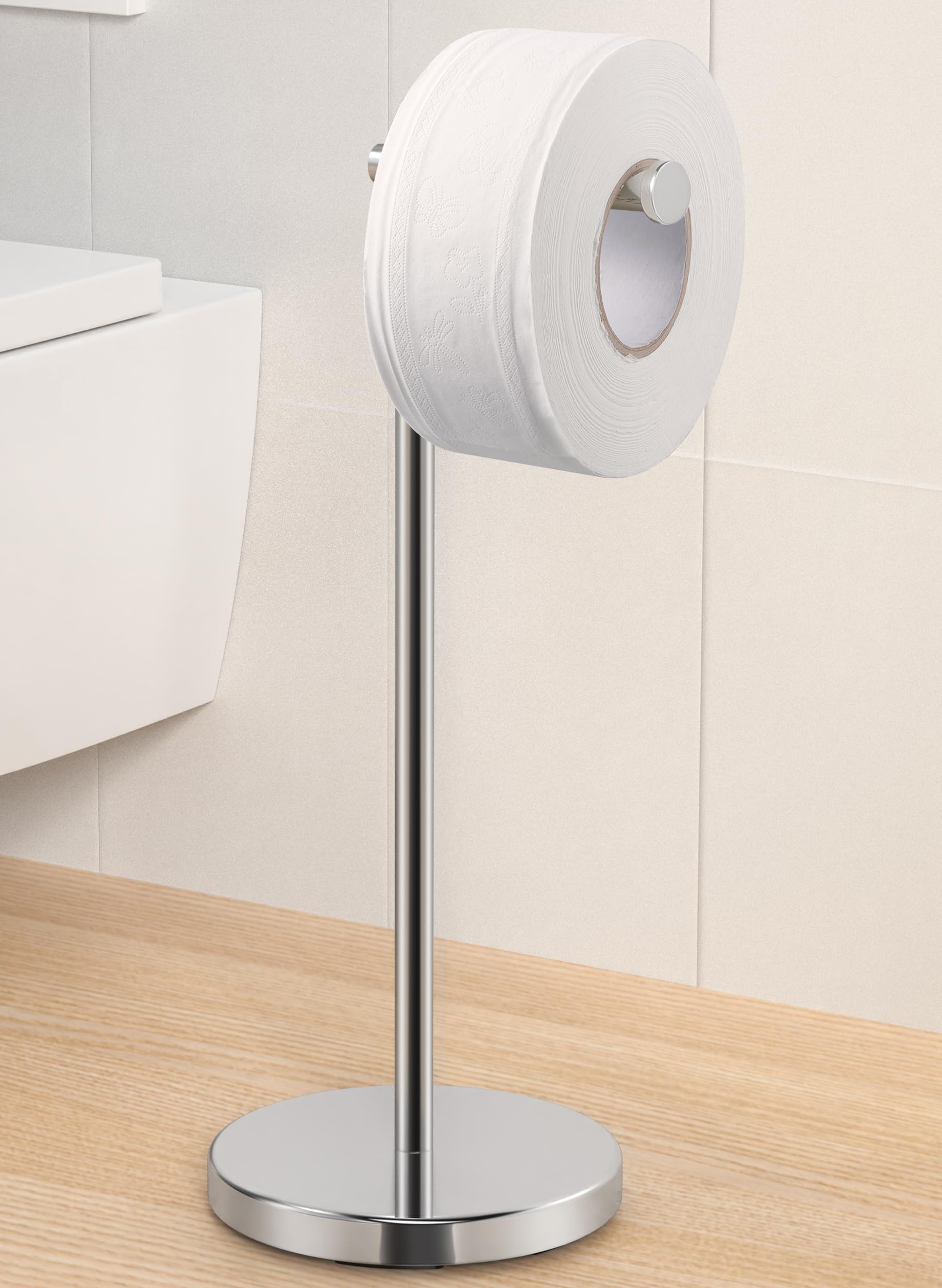 KES Toilet Roll Holder Free Standing with Heavy Weighted Base