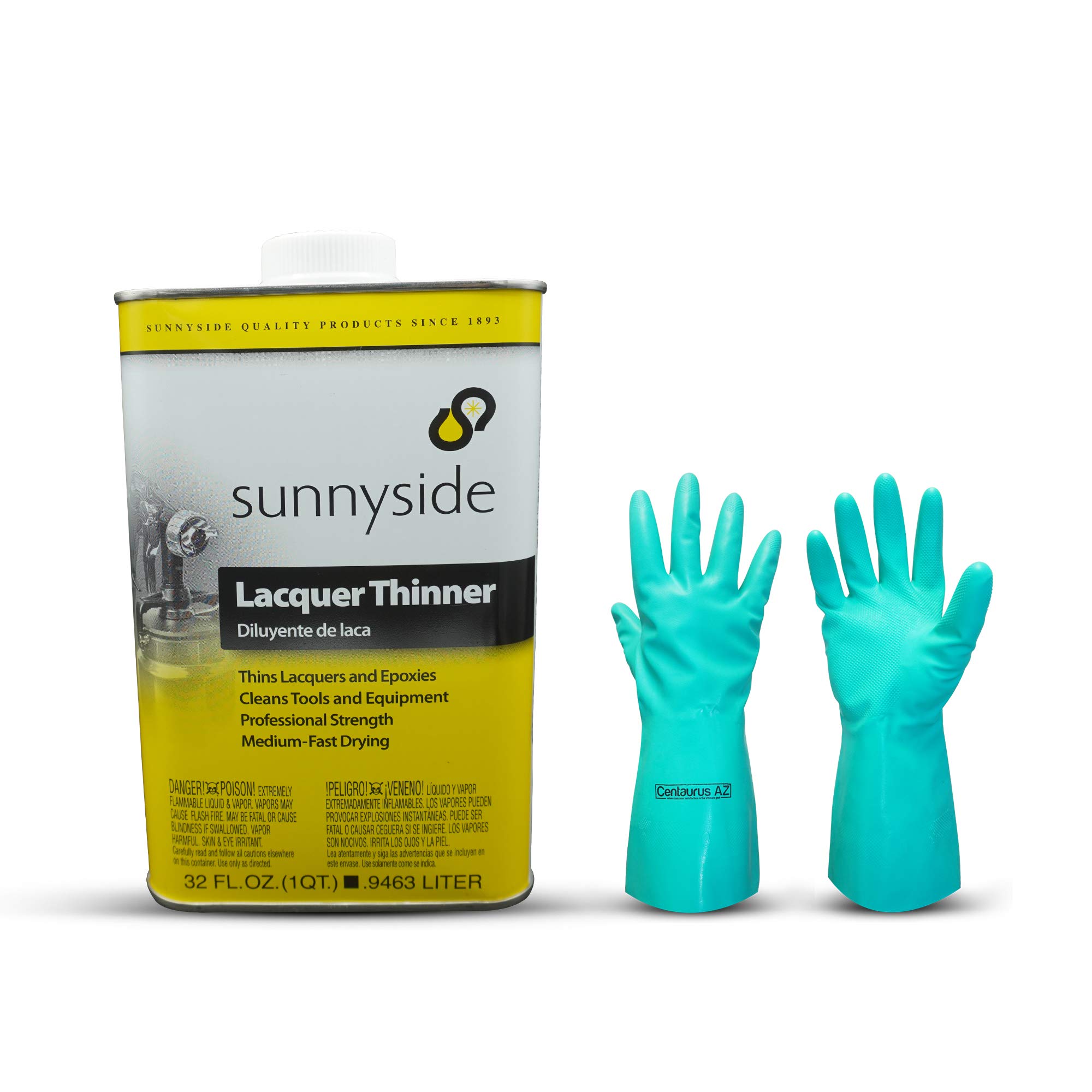 Sunnyside Lacquer Thinner 1 Quart with Centaurus AZ Resistant Glove