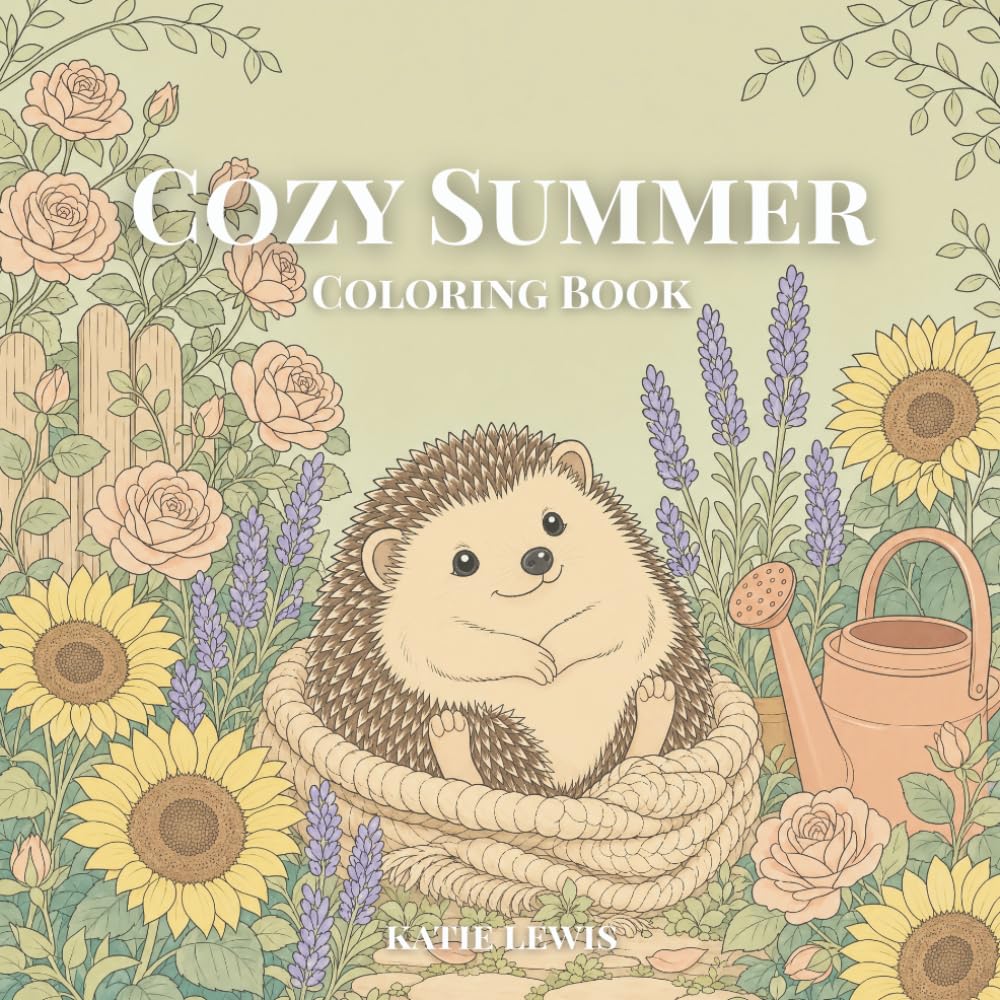 Cozy Summer Coloring Book: Relaxing Cottage Garden Scenes & Whimsical Summer Illustrations | Adult Coloring Book for Stress Relief and Mindfulness | 50 Single-Sided Pages