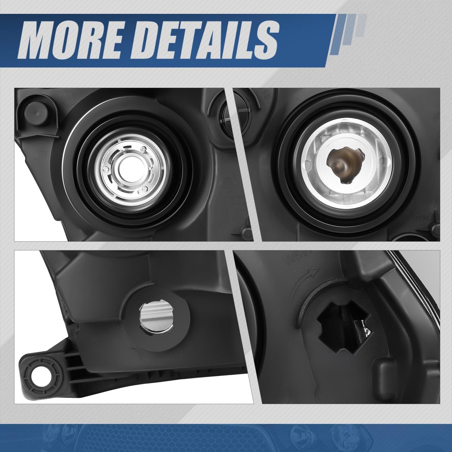 Auto Dynasty Headlights Assembly Lamps Compatible with 2011 2012 2013 Dodge Durango, Factory Style Headlamps Replacement, Driver and Passenger Side, Black Housing Clear Corner