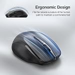 TECKNET Bluetooth Mouse, Rechargeable Bluetooth (BT5.0/3.0 & 2.4G) Wireless Mouse, Silent Computer Mouse with USB Receiver, 4800DPI Ergonomic Portable Mouse 6 Buttons for PC, Mac, Laptop