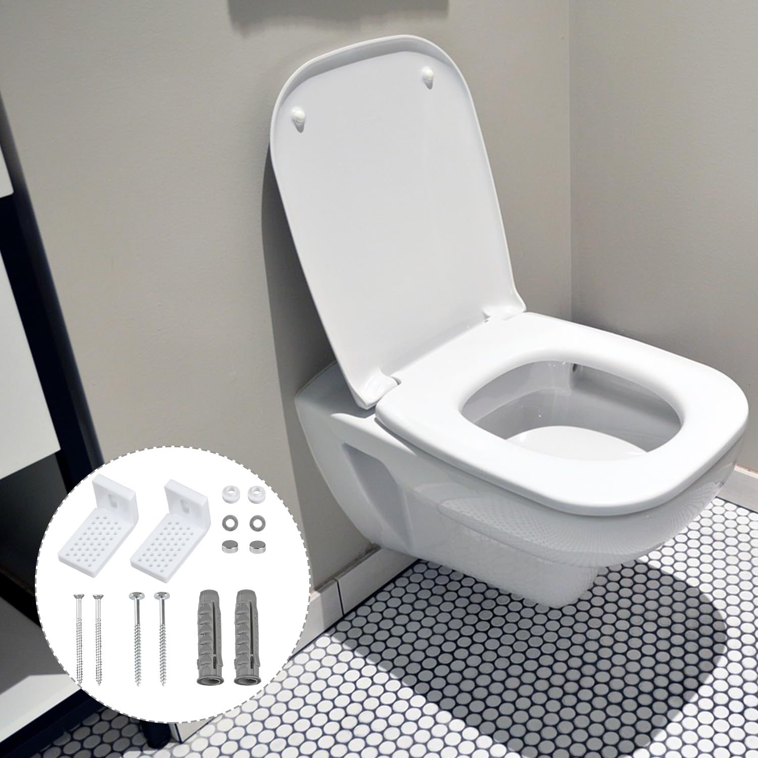 Thyonta L-shaped Floor Screw Kit - Toilet Assembly Fixing Bolts - Suitable for Bidet Toilets, White, 57 mm - Image 4