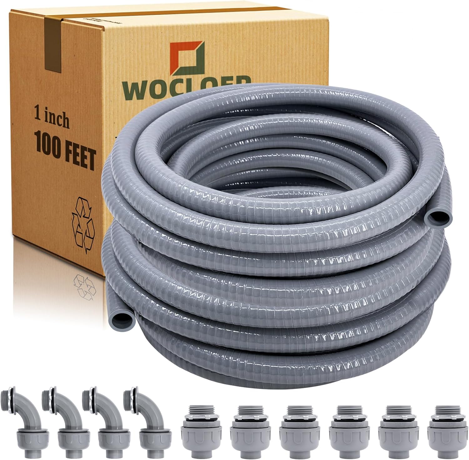 Wocloer LiquidTight Conduit 1inch 100 Foot Flexible Non Metallic