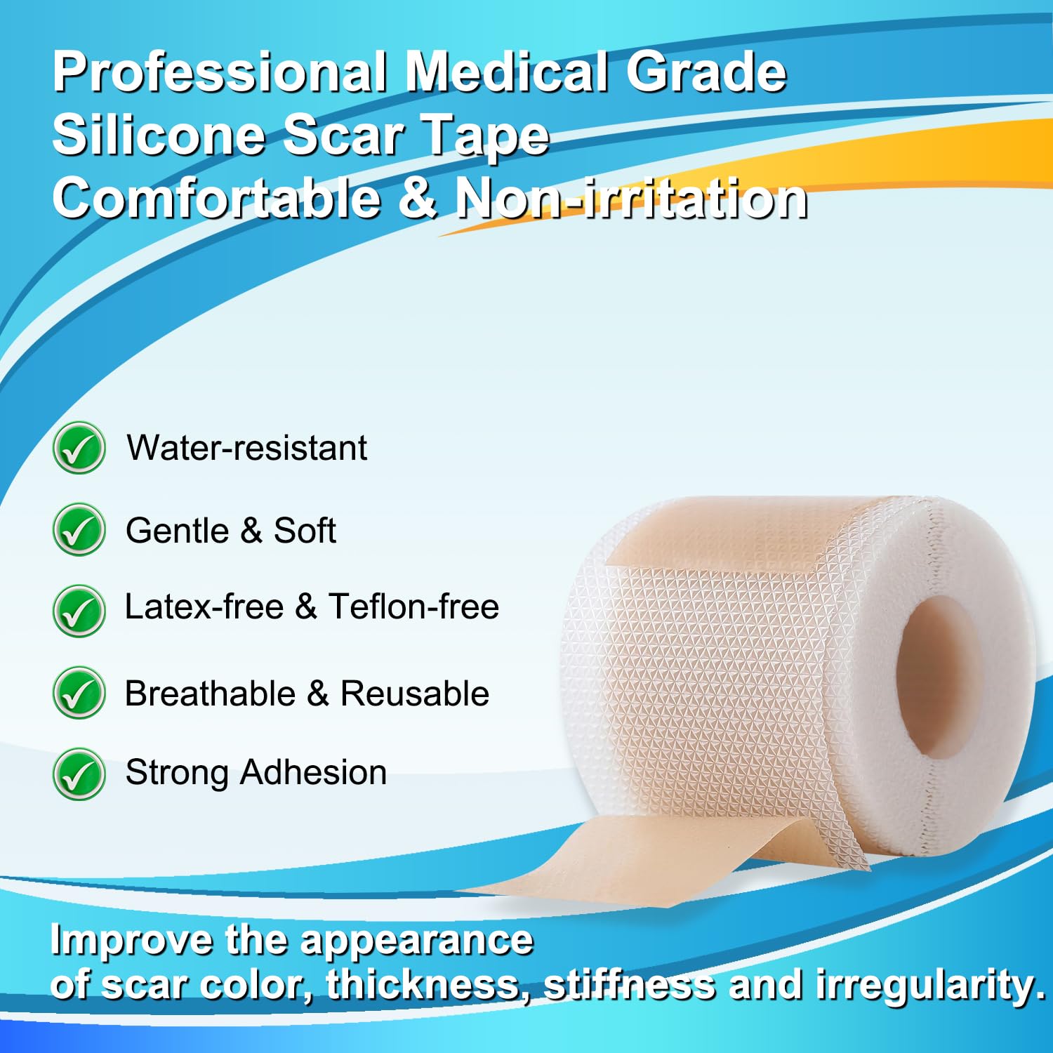 Medical Grade Silicone Scar Tape For Surgical Scars  1.6" X 120 3m Professional Silicone Scar Sheets Scar Treatment For Face Wrinkles C Section Recovery Keloid Bump Removal Silicone Scar Patches - View #7