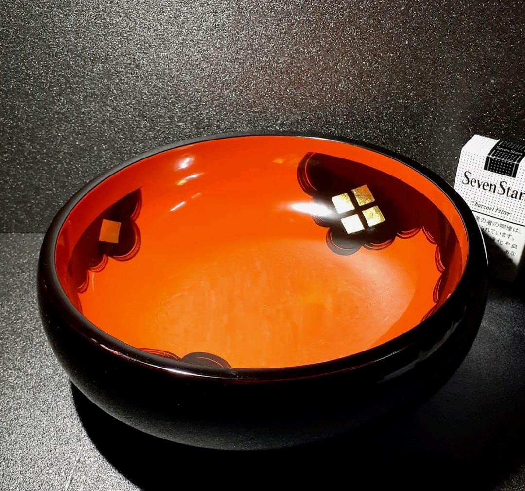 秀衡塗り秀衡塗工房丸三漆器本漆塗り黒漆塗金彩文様菓子鉢菓子器茶道具