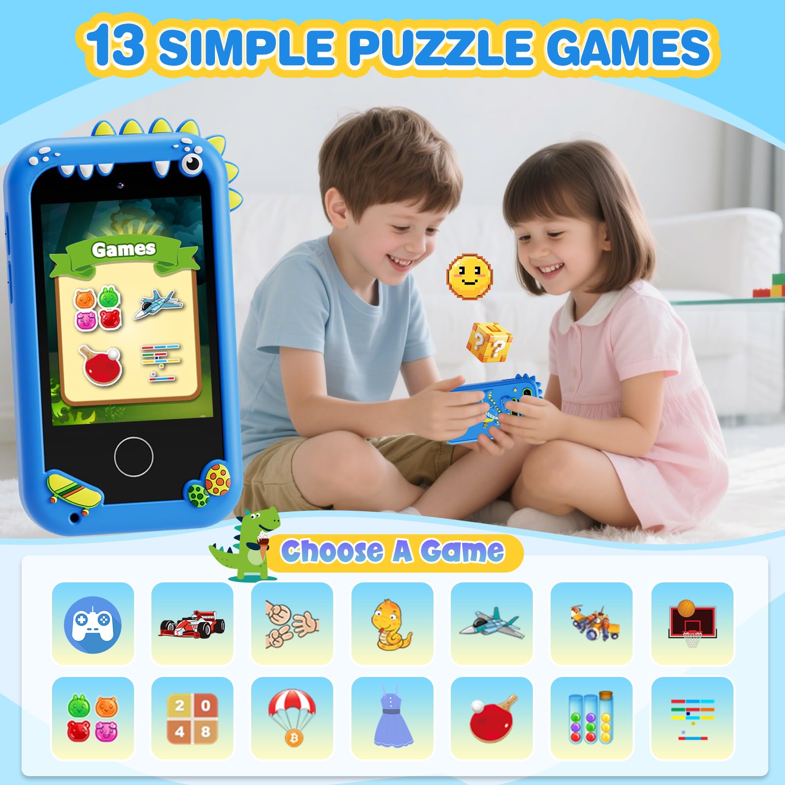 Teléfono Móvil Infantil Con Cámara Dual Y Juegos Educativos | Smartphone De Unicornio Para Niños De 3 A 10 Años