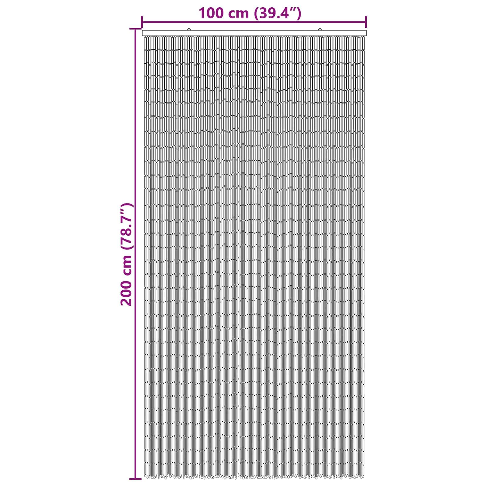 Bambus Insektentürvorhang 200x100 cm Mehrfarbig | Natürliches Material, Luftzirkulation, einfache Montage, pflegeleicht mit feuchtem Tuch