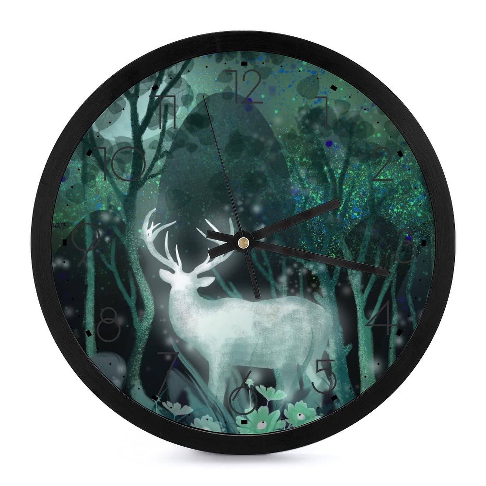 Horloge murale cerf forêt 25.4cm idée cadeau maison salon chambre