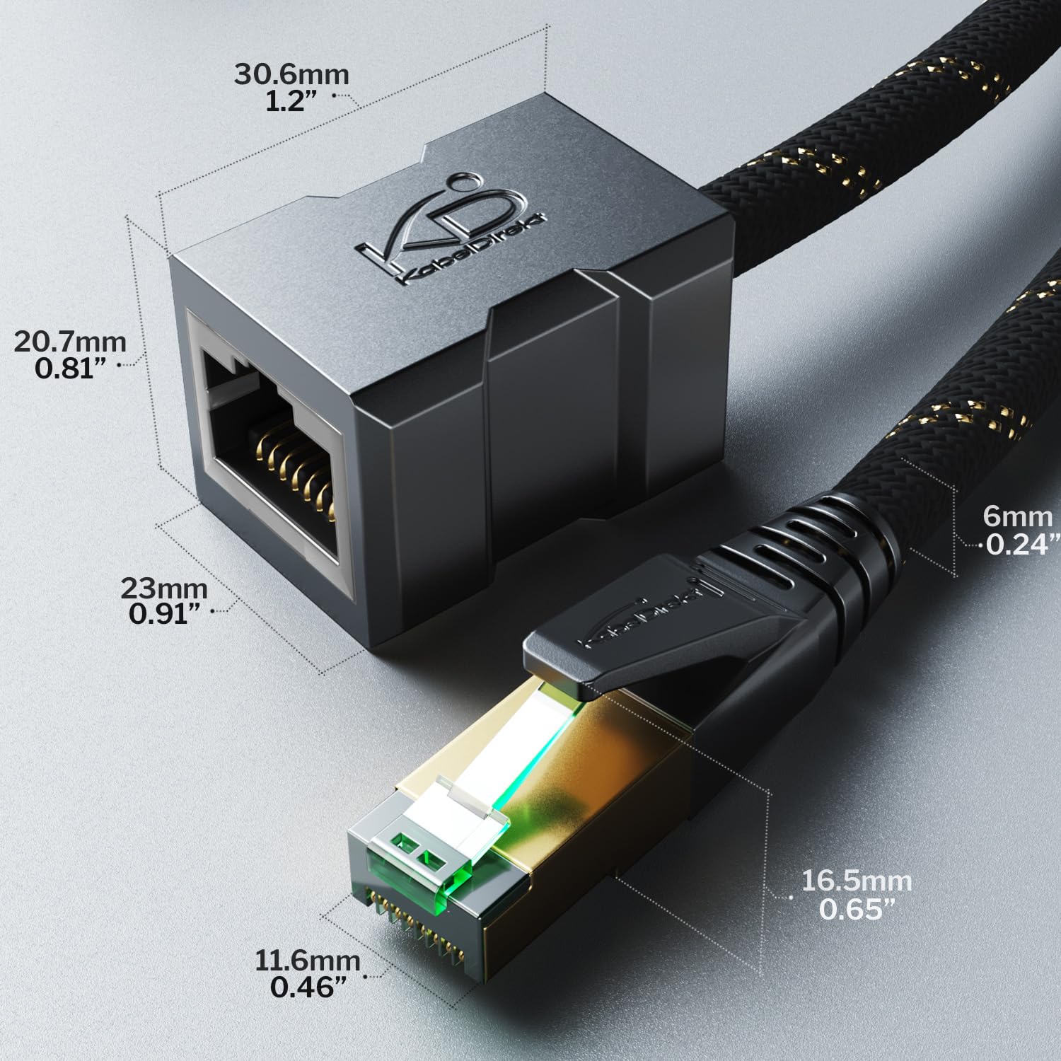 KabelDirekt – Przedłużacz kabla LAN i Ethernet, o konstrukcji odporniej na złamanie – 0,3 m (10 Gbit/s, kabel kategorii 7, RJ45, przedłuża kable sieciowe z pełną prędkością, ekranowany, nylonowy)
