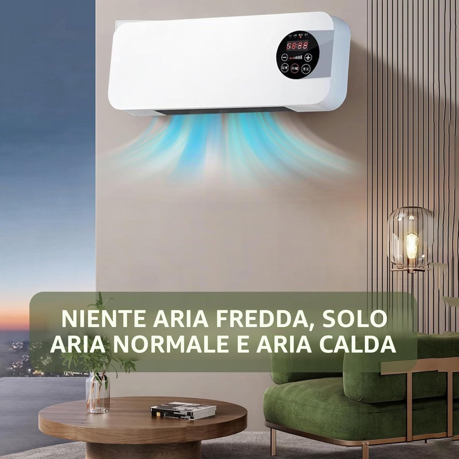 Condizionatore A Parete Senza Unità Esterna 2025 Versione Migliorata, Condizionatore Portatile Max 2 in 1 Ultra Potente con Telecomando, Ultra Silenzioso, Veloce Raffreddamento Riscaldamento