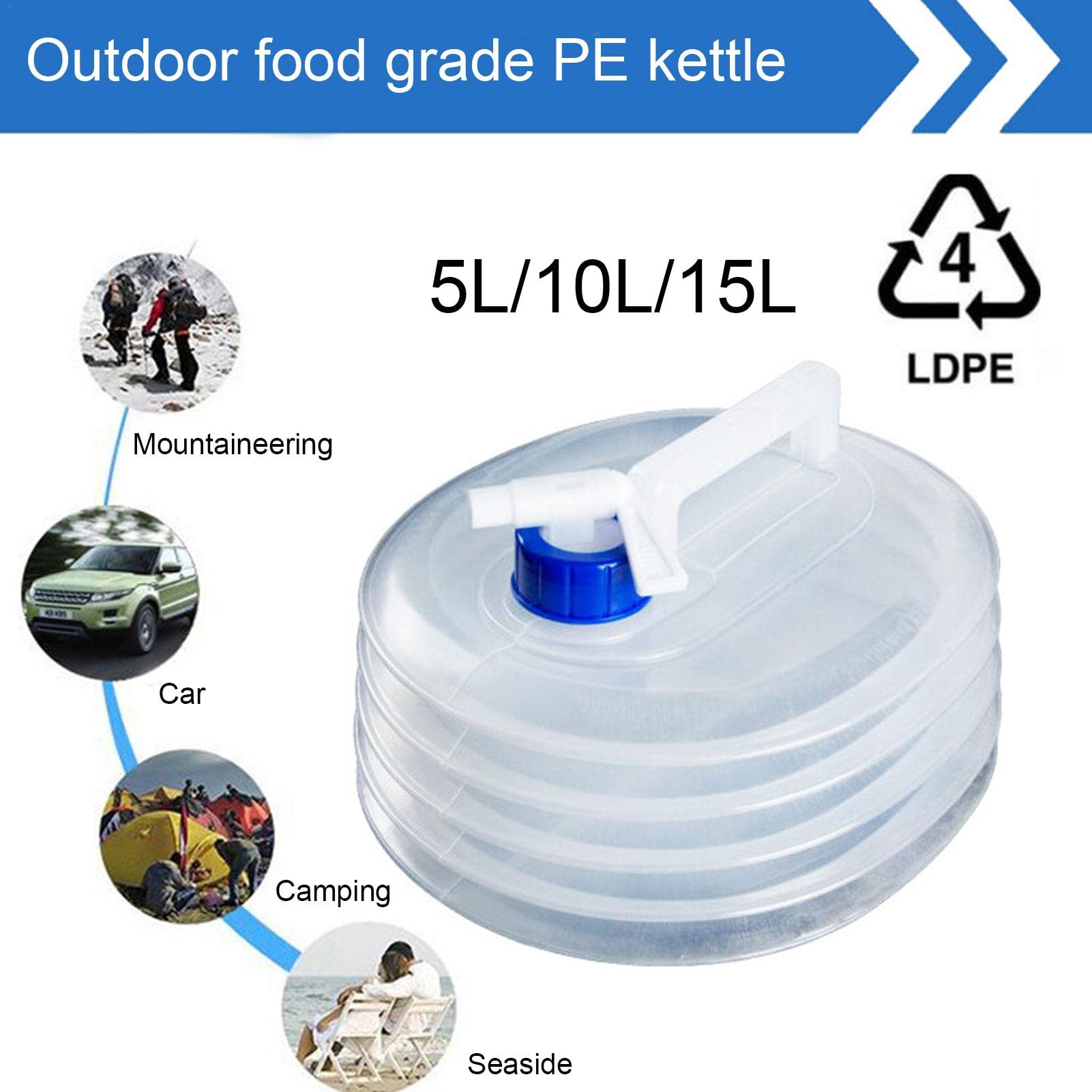 10L Faltbarer Wasserbehälter – Mit Wasserhahn, Für Camping, Outdoor, Leicht & Platzsparend