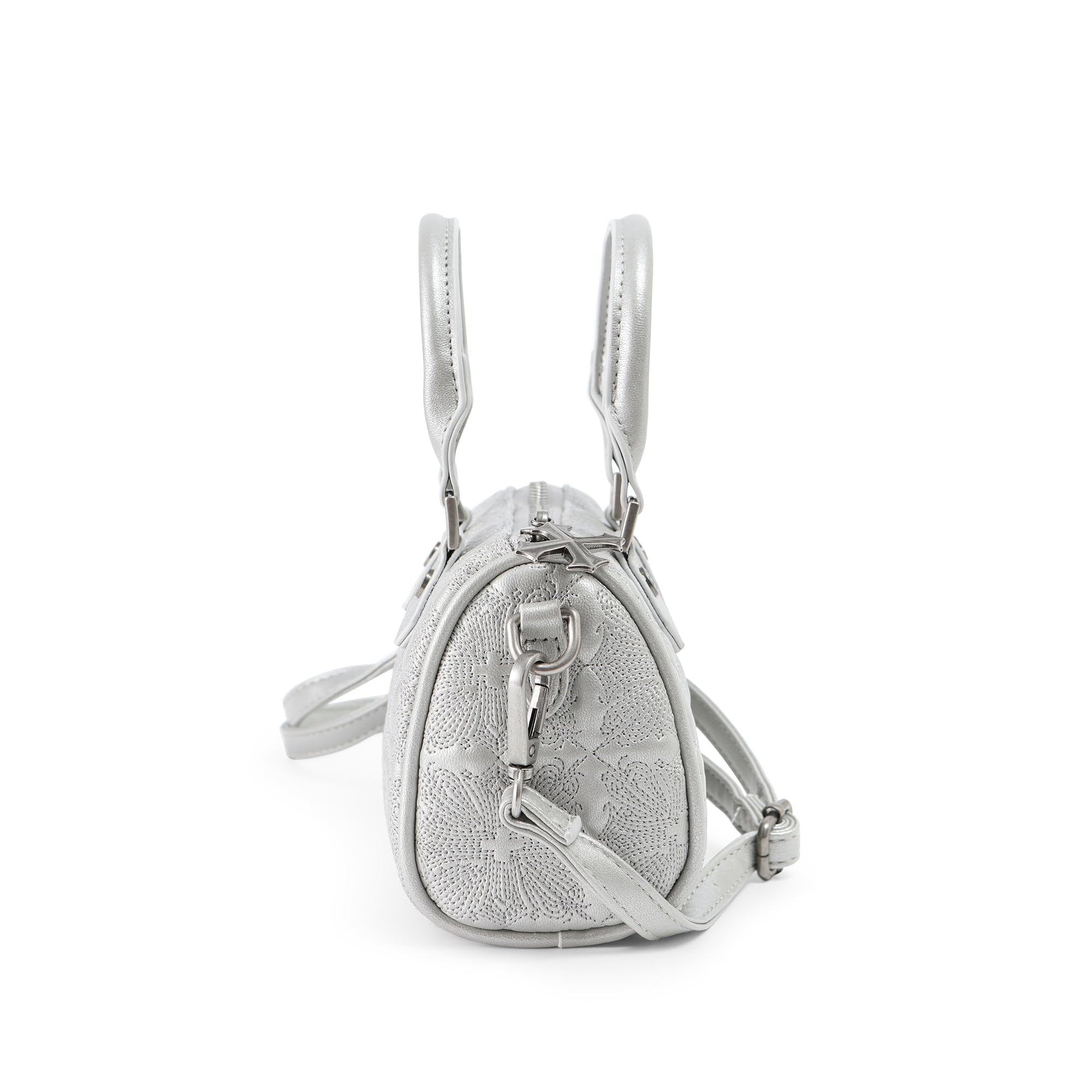 Von Dutch Womens Hanna Hand Bag – Stylish Handbag with Adjustable Strap, Spacious Interior, and Iconic Logo Design (Silver)