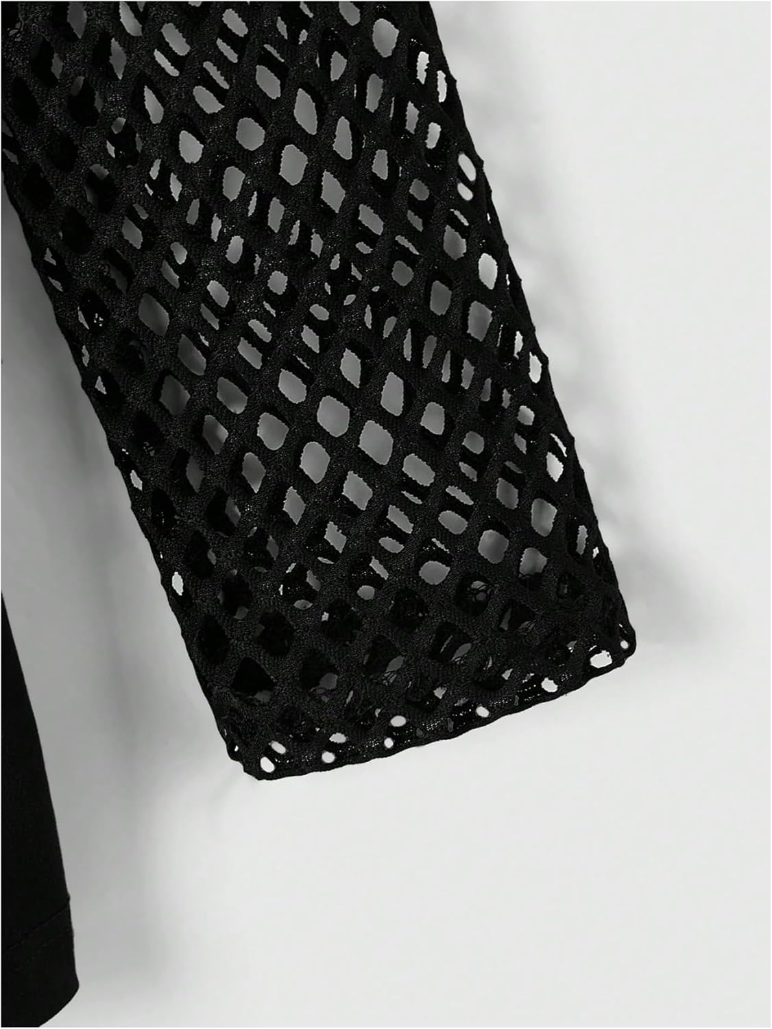 Women's Cat Print Mesh Tops Gothic Grunge Punk Graphic Crewneck Long Sleeve 2 in 1 Going Out T Shirts - Image 5