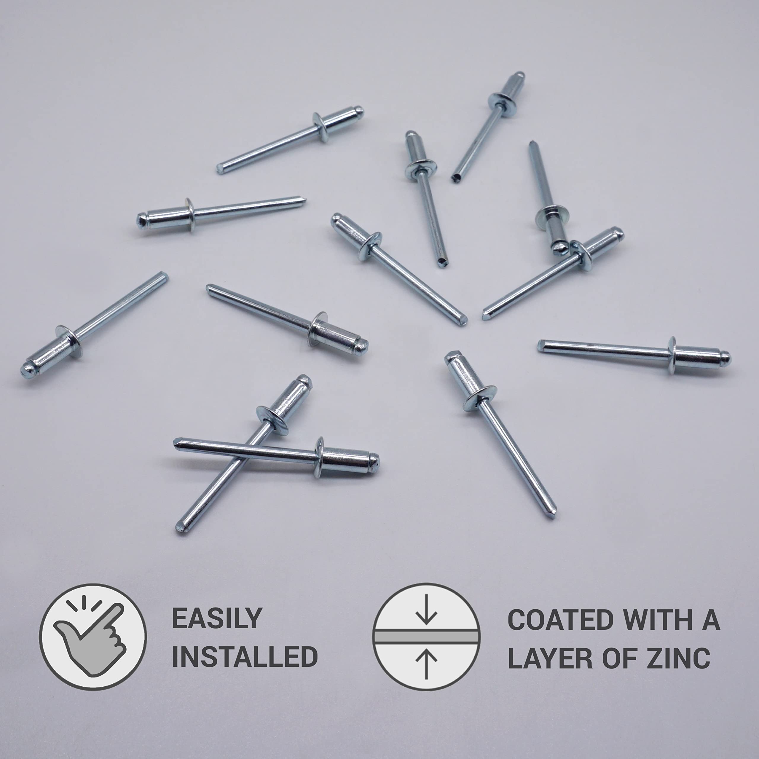 10cm Rivet (Pack of 400 pcs) Blind Rivets 5.0 x 10 mm, Open Dome Head, Pop Rivets ...